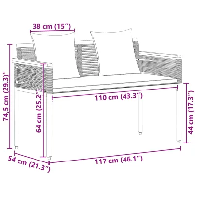 Bancă Exterior Poliratan | Design Elegant, Rezistentă la UV