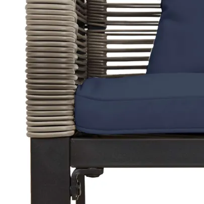 Bancă Exterior Poliratan, Gri Albastru | Livrare Gratuită