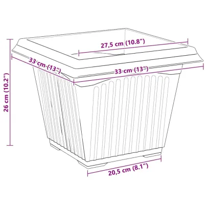 Set Ghivece Pătrate Roșu Cărămidă - 24 bucăți