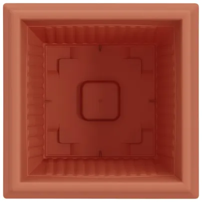 Ghivece Pătrate Roșu Cărămidă, 24 buc - Plastic Durabil