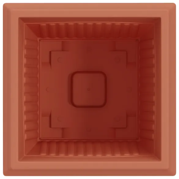 Ghivece Pătrate Roșu Cărămidă, Set 24 bucăți