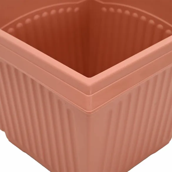 Ghivece Pătrate Roșu Cărămidă, Set 24 bucăți