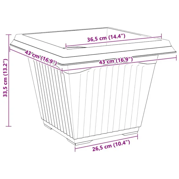 Ghivece Pătrate Roșu Cărămidă, Set 24 bucăți
