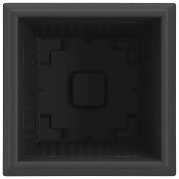 Ghivece Pătrate Negre 24 buc - Plastic pentru Interior/Exterior