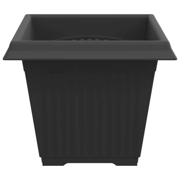 Set Ghivece Pătrate Negre, 24 buc, Plastic Rezistent