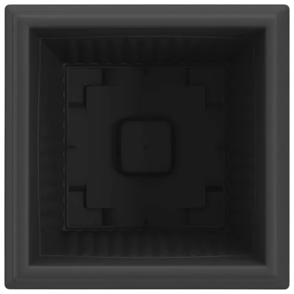 Set Ghivece Pătrate Negre, 24 buc, Plastic Rezistent