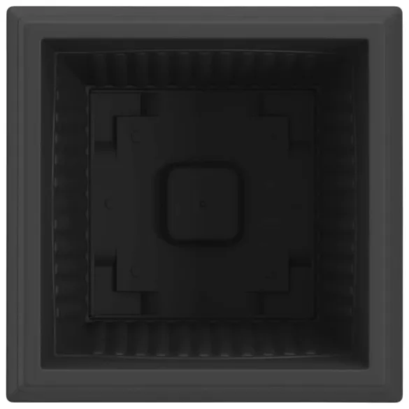 Set Ghivece Pătrate Negre 24 buc | Plastic Durabil