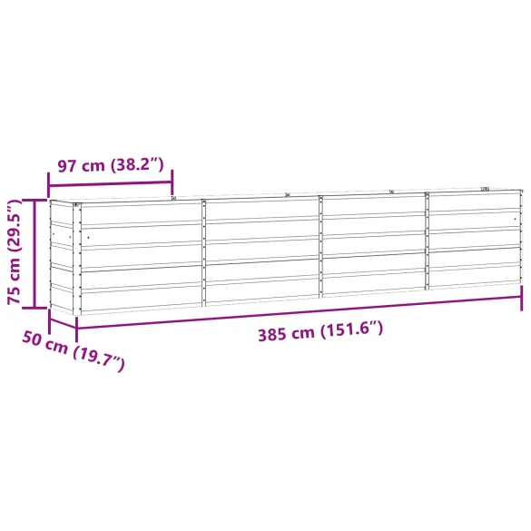 Jardinieră Creme Oțel Galvanizat 480x50x45 cm | Livrare Gratuită