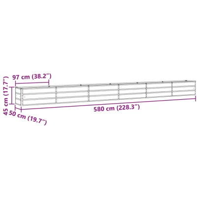 Jardinieră Verde pastel 480 x 50 x 45 cm Oțel Galvanizat
