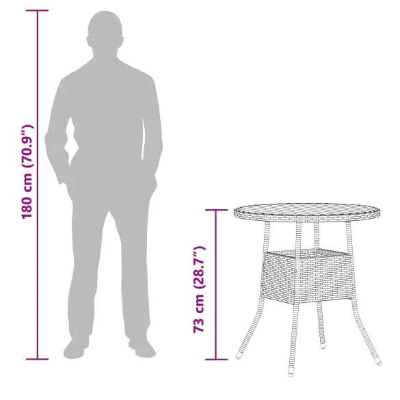 Masă Exterior 70x70 cm Lemn Acacia | Livrare Gratuită