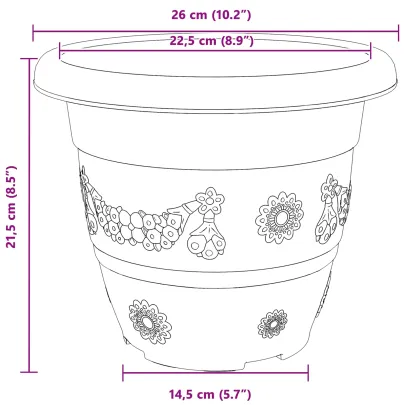 Set Ghivece Roșu Cărămidă pentru Plante | 24 Bucăți