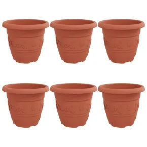 Set Ghivece Flori Roșu Cărămidă | Plastic Rezistent 2