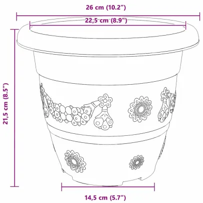 Set Ghivece Flori Plastic Negru 24 buc | Livrare Gratuita
