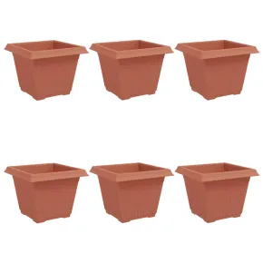 Set Ghivece Pătrate Roșu Cărămidă | 6 Buc | 43x43x33.5 cm 2