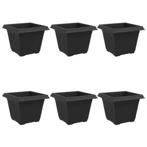Set Ghivece Pătrate Negre Plastic | Livrare Gratuită 2