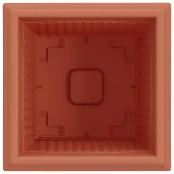 Set Ghivece Flori Pătrate Roșu Cărămidă | 24 bucăți