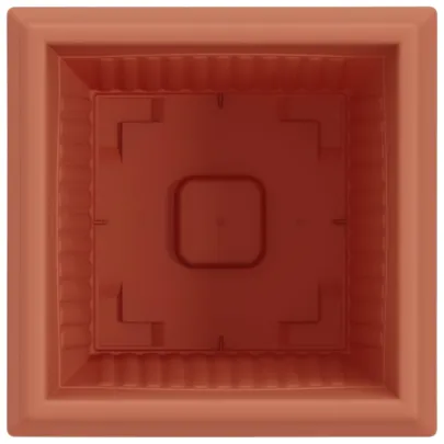 Set Ghivece Flori Pătrate Roșu Cărămidă | 24 bucăți