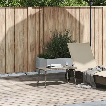 Masuta Cafea Gradina Dreptunghiulara Gri Poliratan