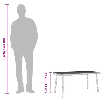 Masuta Cafea Gradina Dreptunghiulara Gri Poliratan