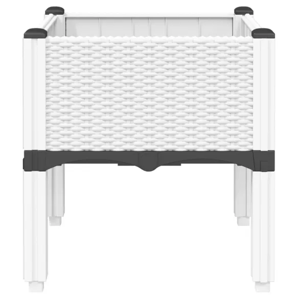 Jardinieră Grădină Albă cu Picioare - 40x40x42 cm - PP