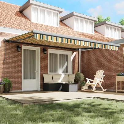 Cortină Retractabilă 4x3m Verde Galben - Livrare Gratuită