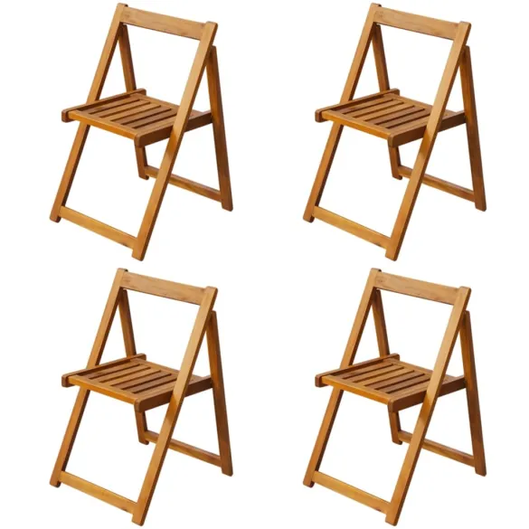 Set Masa+4 Scaune Pliabile Exterior - Lemn Acacia
