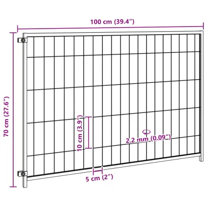 Padoc Câini Oțel Negru 300x100x70 cm | Livrare Gratuită