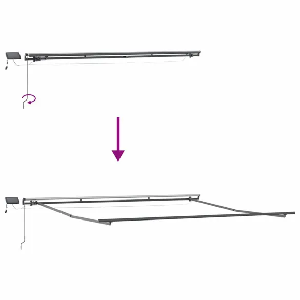 Cadru Pergola Retractabil Antracit 500x350 cm | Aluminiu