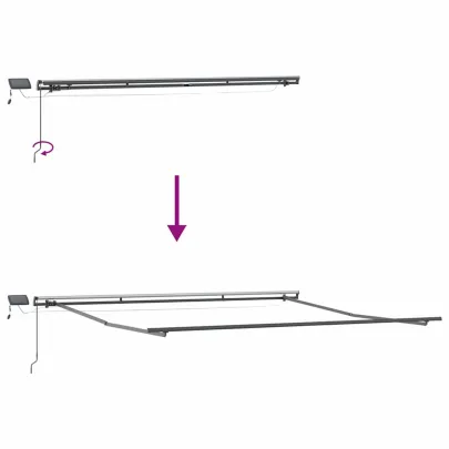 Cadru Pergola Retractabil Antracit 500x350 cm | Aluminiu