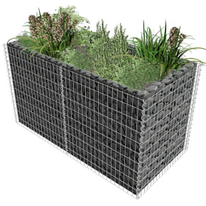 Strat Gabion Argintiu 180x90x100 cm - Oțel Rezistent