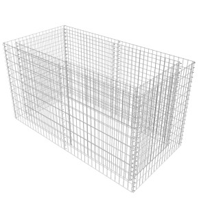 Strat Gabion Argintiu 180x90x100 cm - Oțel Rezistent 2