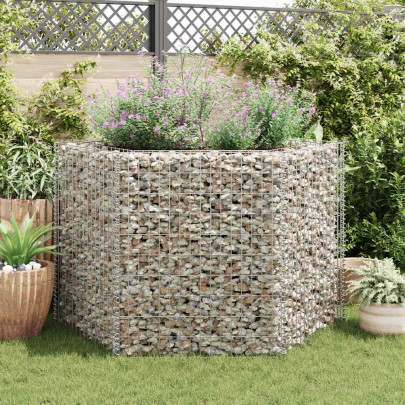 Strat Gabion Hexagonal Oțel Galvanizat - 160x140x100 cm