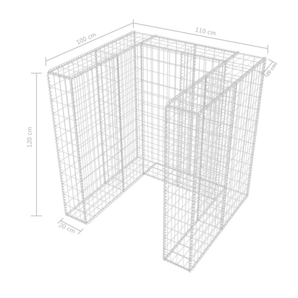 Gabion Oțel Pubelă 110x100x120 cm | Livrare Gratuită Gabion Oțel Pubelă 110x100x120 cm | Livrare Gratuită