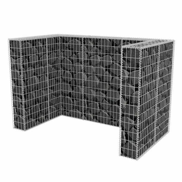 Gabion Dublu Pubelă - Oțel Galvanizat 180x100x120 cm