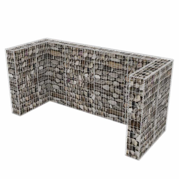 Gabion Triplu Pubelă - Oțel Galvanizat 250x100x120cm
