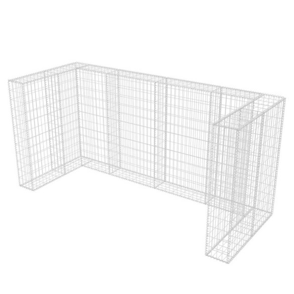 Gabion Triplu Pubelă - Oțel Galvanizat 250x100x120cm