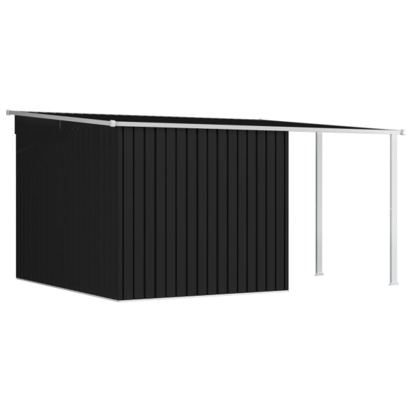 Șopron Grădină Oțel cu Acoperiș Extins - Antracit 336x270 cm