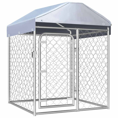 Padoc pentru câini de exterior - cu acoperiș - 100 x 100 x 125 cm