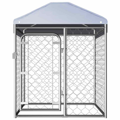 Padoc Câini Exterior cu Acoperiș - 100x100x125 cm