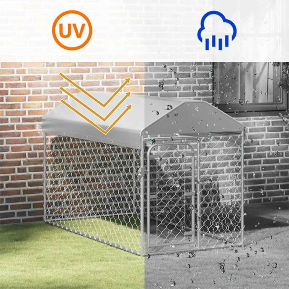 Padoc Câini Exterior cu Acoperiș - 200x100x125 cm
