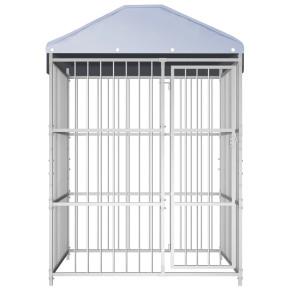Padoc Exterior Câini cu Acoperiș - 150x150x200 cm 2