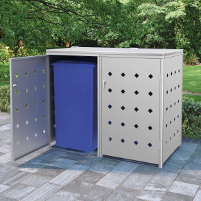 Magazie Pubelă Inox 240L - 2 Pubele | Livrare Gratuită