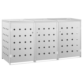 Magazie 3 Pubele 240L Oțel Inoxidabil | Livrare Gratuită 2