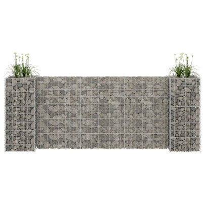 Jardinieră Gabion Formă H - 260x40x100 cm - Oțel