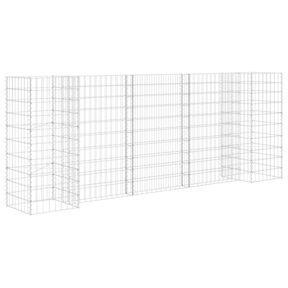 Jardinieră Gabion Formă H - 260x40x100 cm - Oțel