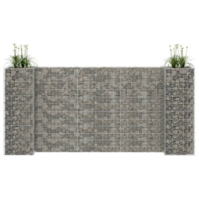 Jardinieră Gabion Formă H - Oțel Rezistent - 260x40x120 cm