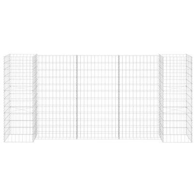 Jardinieră Gabion Formă H - Oțel Rezistent - 260x40x120 cm