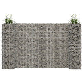 Jardinieră Gabion Formă H - Oțel Rezistent - 260x40x150 cm