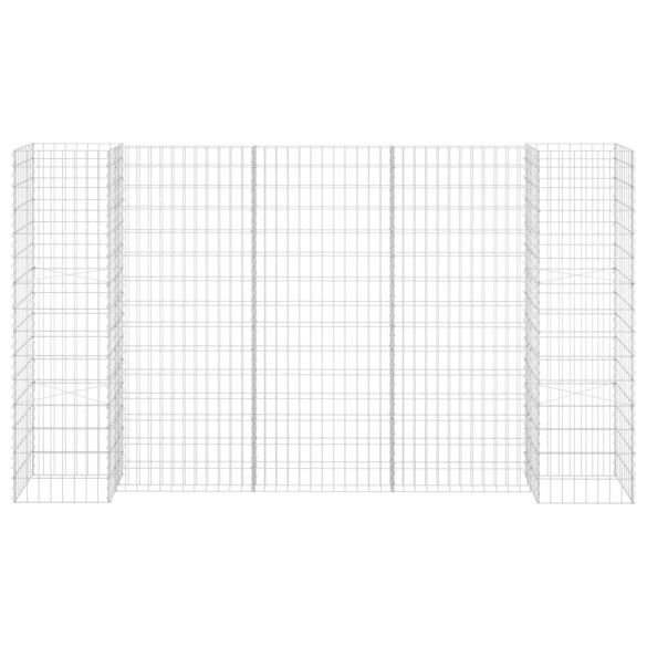 Jardinieră Gabion Formă H - Oțel Rezistent - 260x40x150 cm