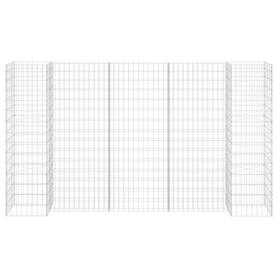 Jardinieră Gabion Formă H - Oțel Rezistent - 260x40x150 cm